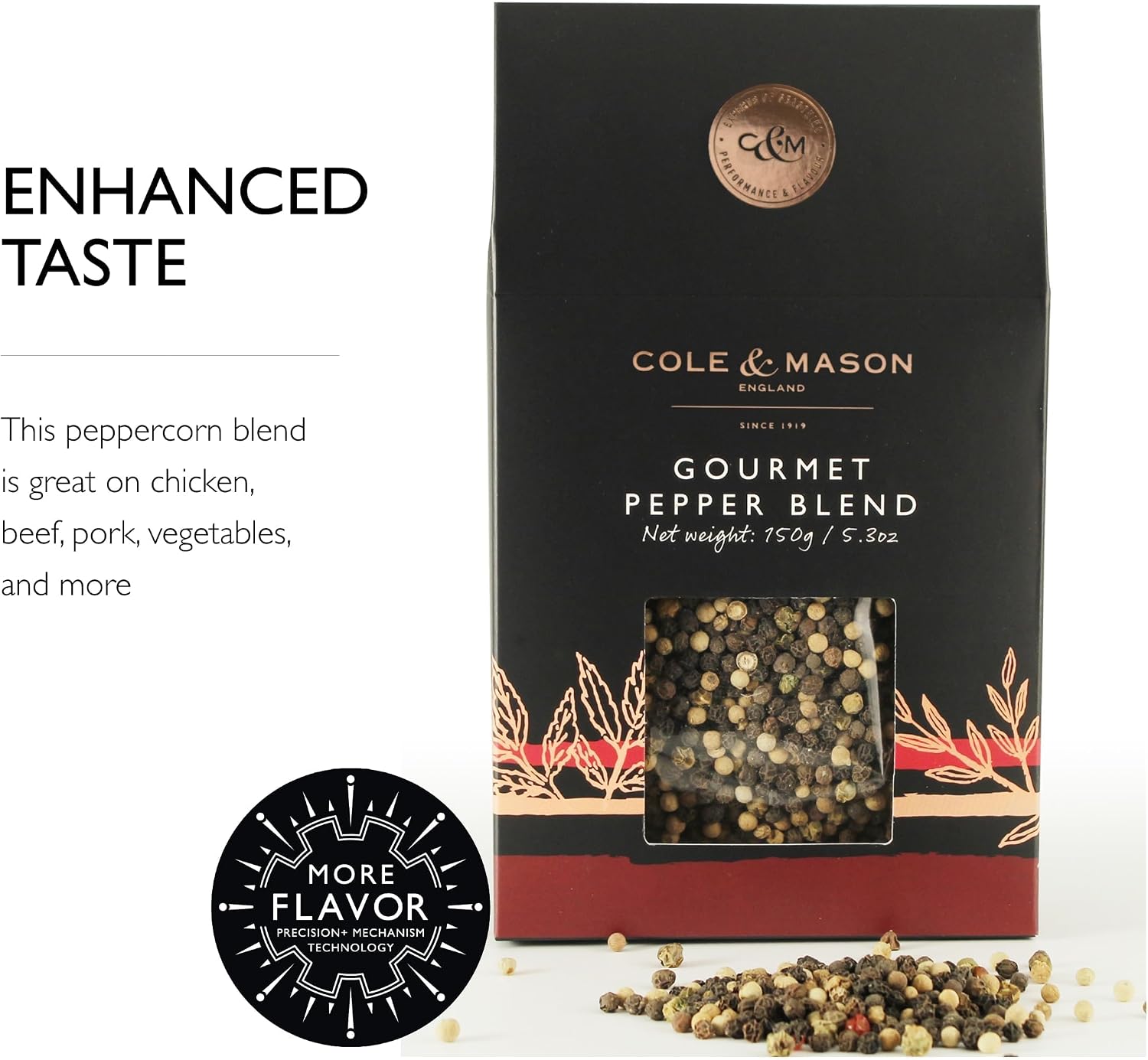 Cole & Mason Gourmet Peppercorn Refill 5.3oz