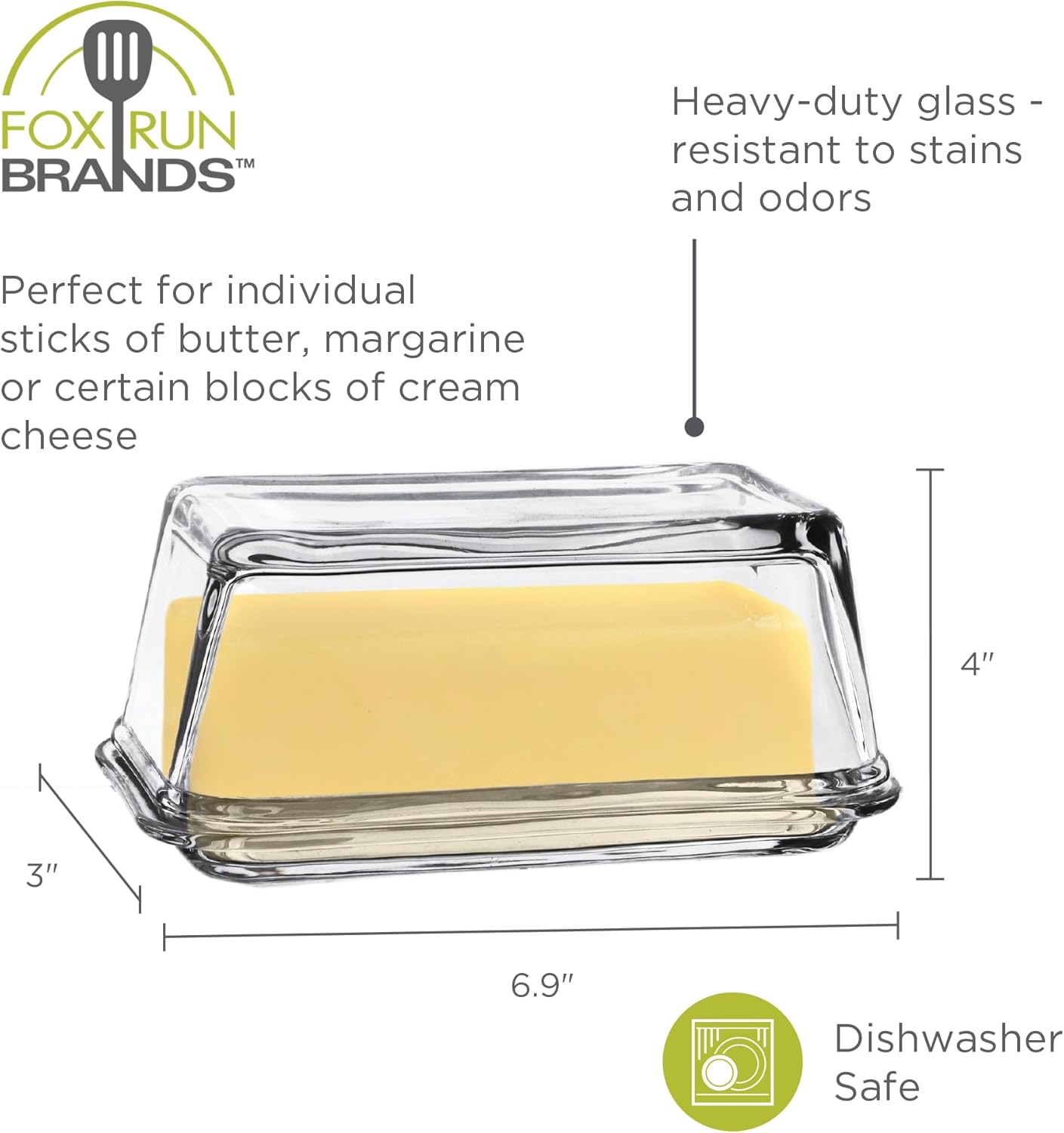 Fox Run Glass Butter Dish