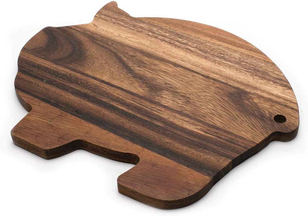 Ironwood Pig-Shaped Wood Cutting and Serving Board