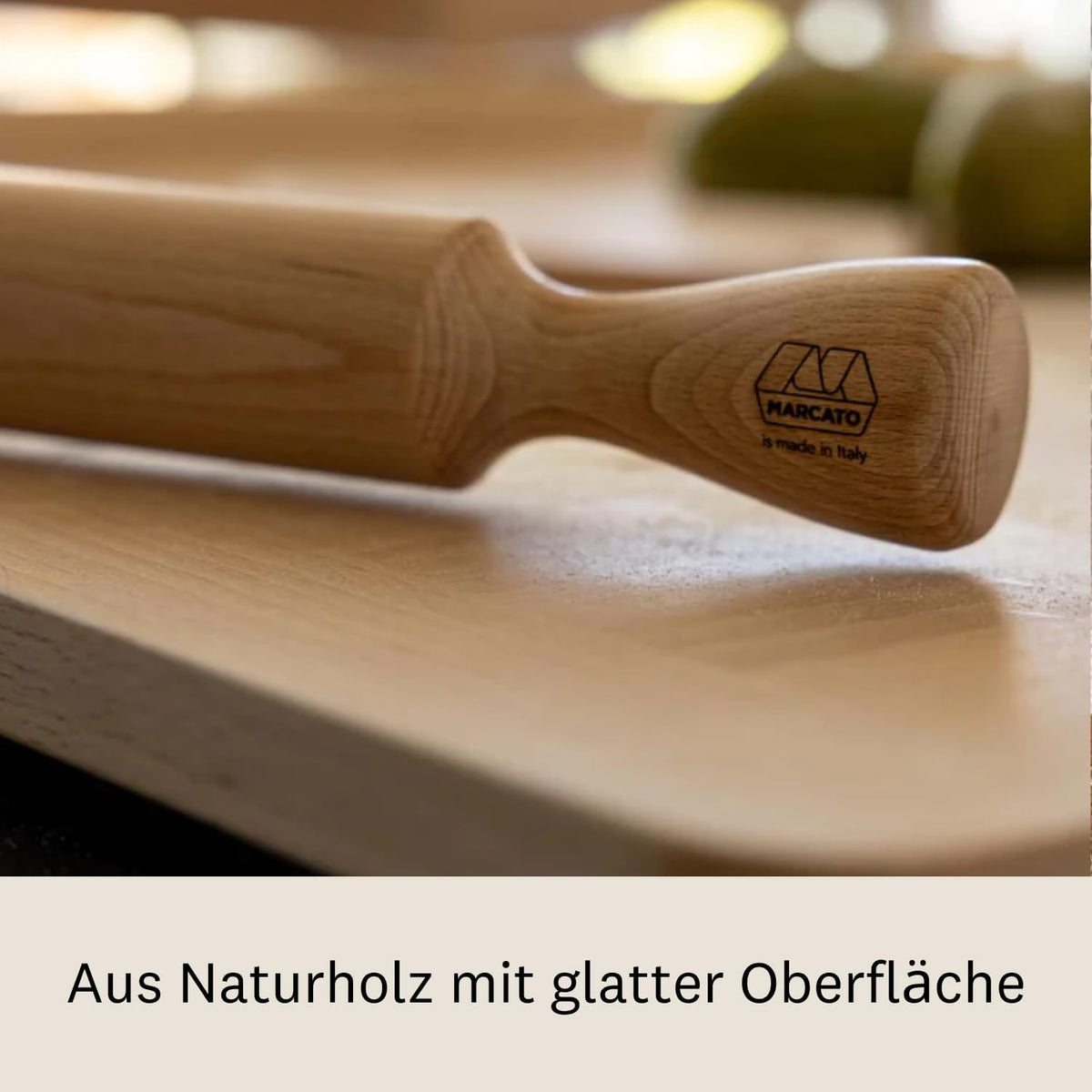 Marcato Premium Classic Wooden Rolling Pin – 70 cm / 27.56"