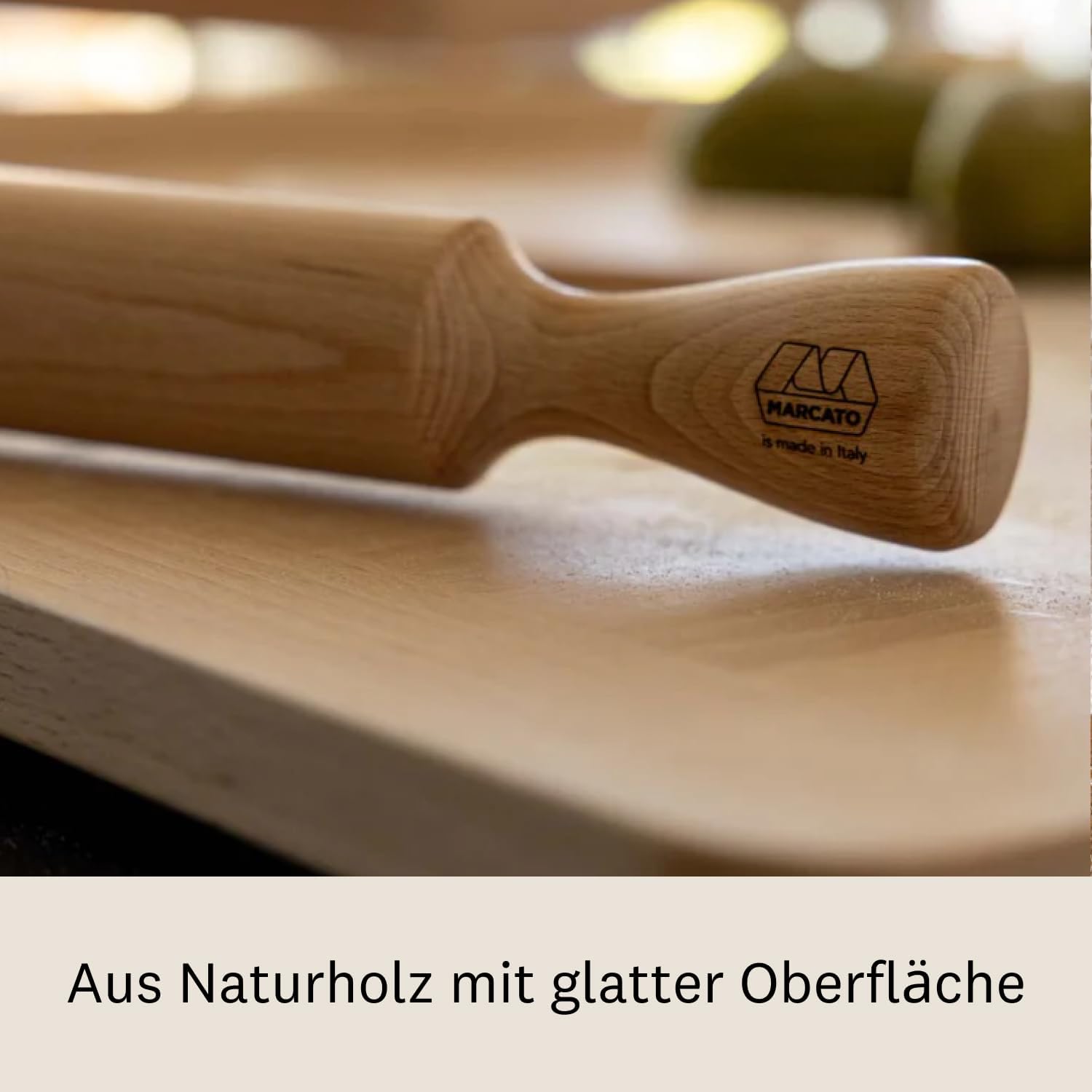 Marcato Premium Classic Wooden Rolling Pin – 70 cm / 27.56"