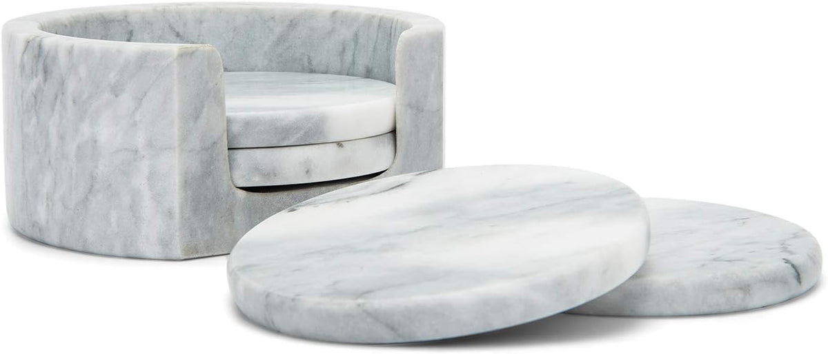 Fox Run White Marble Coaster Set of 4