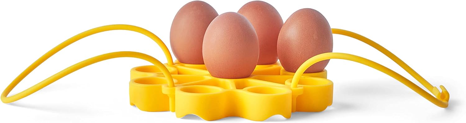 Cuisipro Silicone Egg Rack – 6.25" x 6.25" x 0.75" / 16 x 16 x 2 cm – Yellow Cuisipro by Kitchen Niche