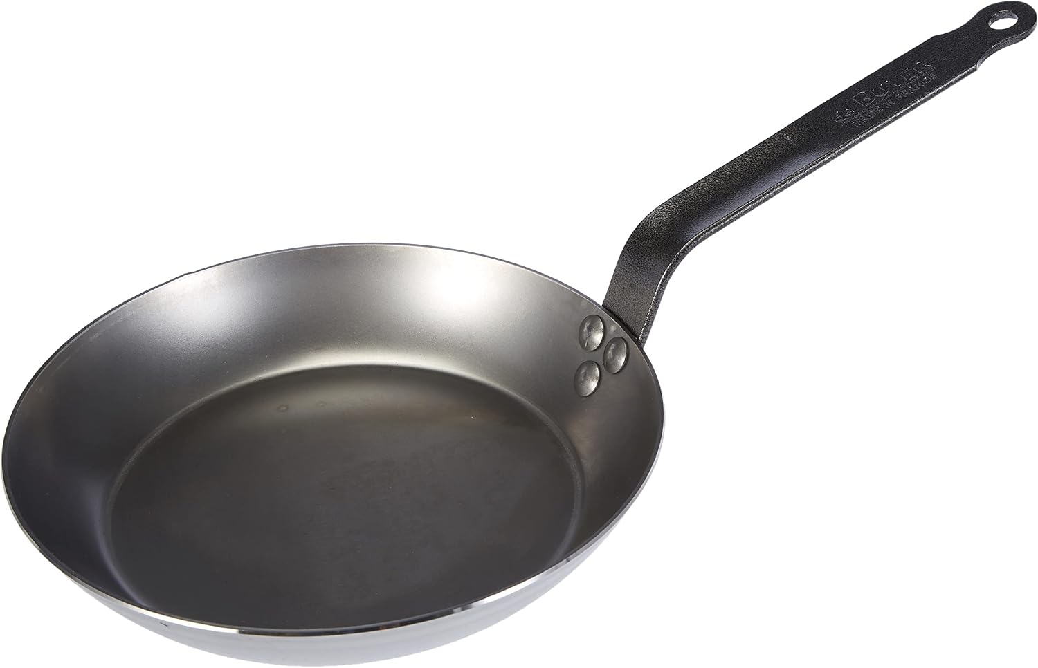 De Buyer Carbone Plus Lyonnaise Steel Fry Pan – 24 cm / 9.4 Inch