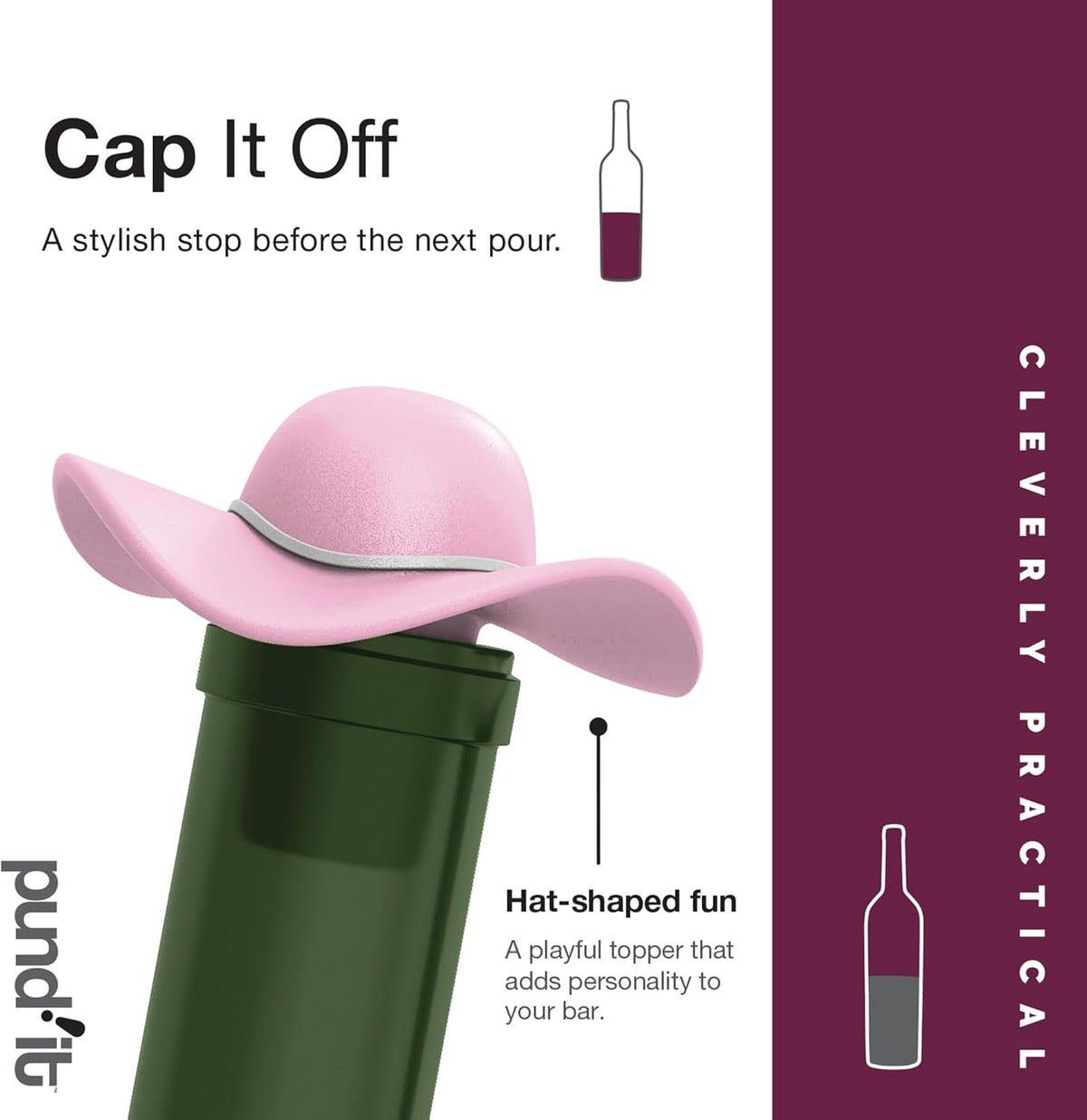 Pundit Cap It Off Wine Bottle Stoppers, Set of 2