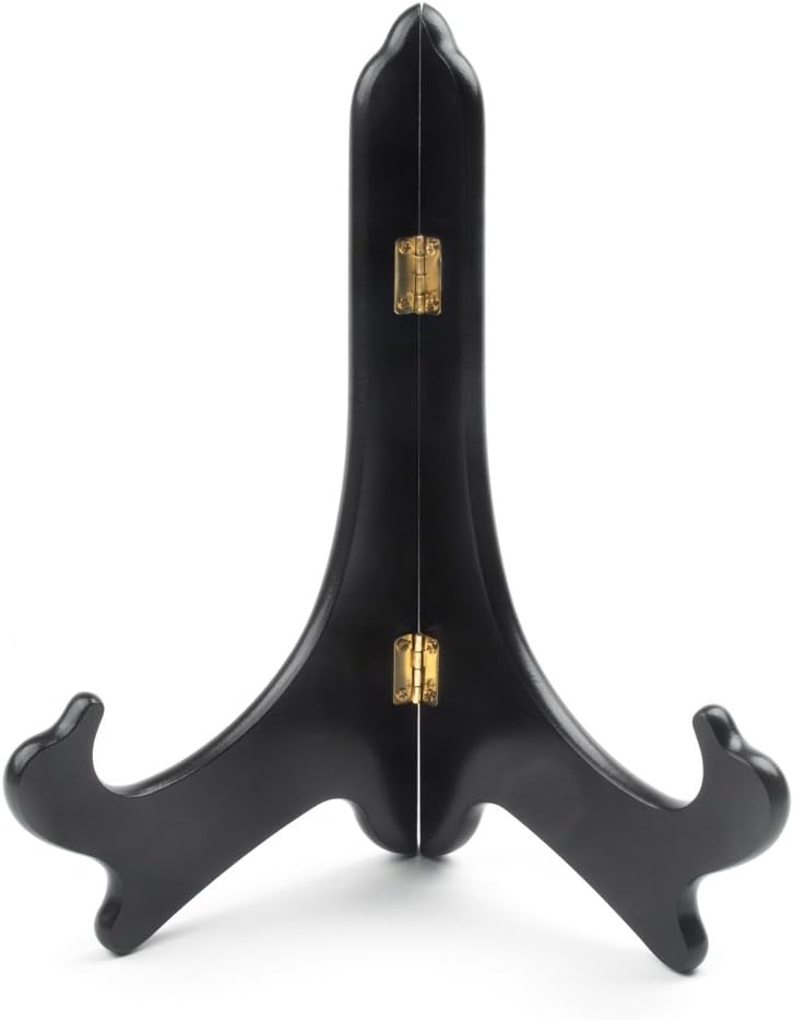 Fox Run 10" Black Plate Stand, Wood
