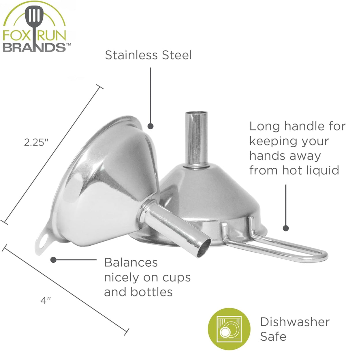 Fox Run Stainless Steel Mini Funnel Set