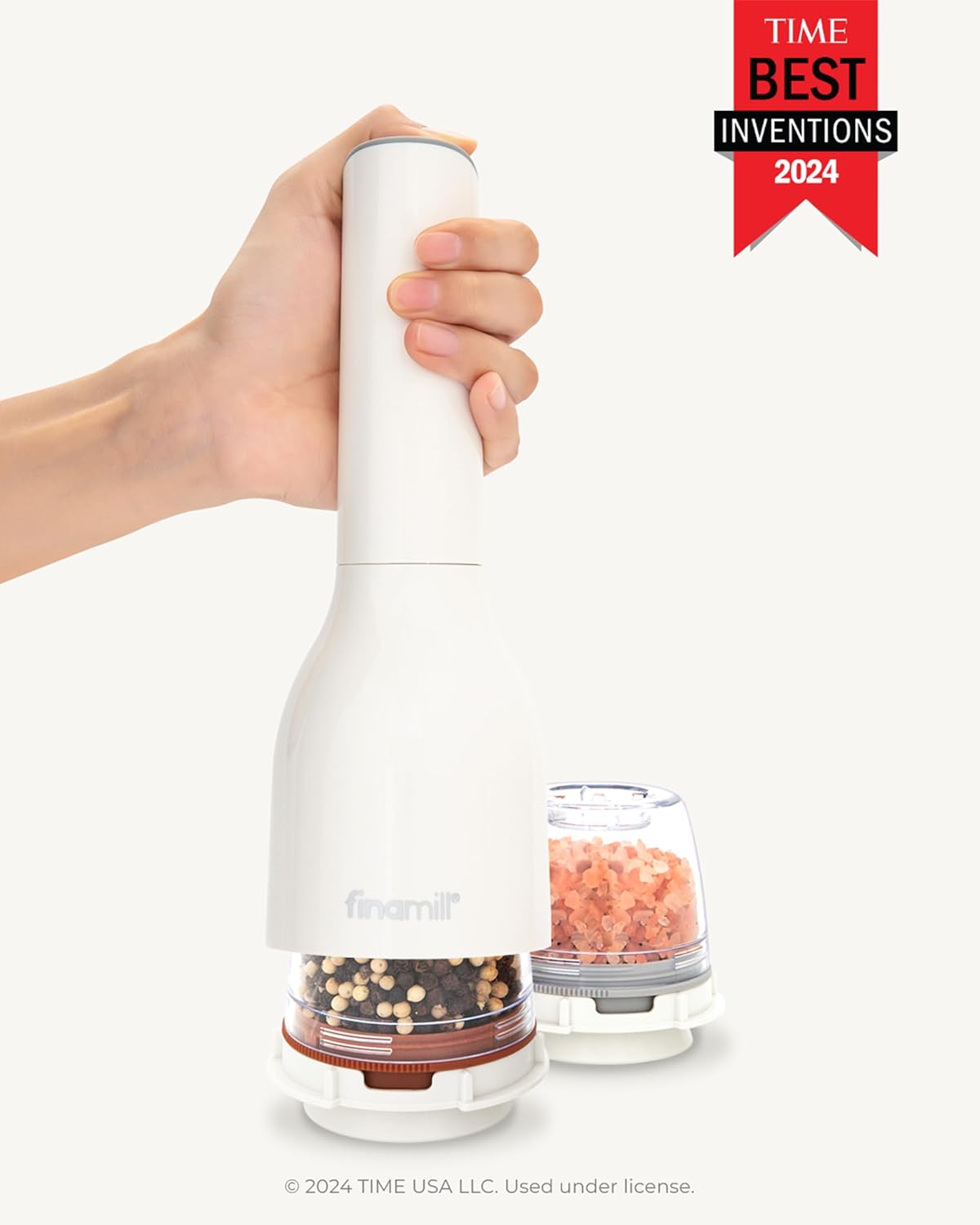 FinaMill Electric Pepper & Spice Grinder with 2 Pods – Soft Cream