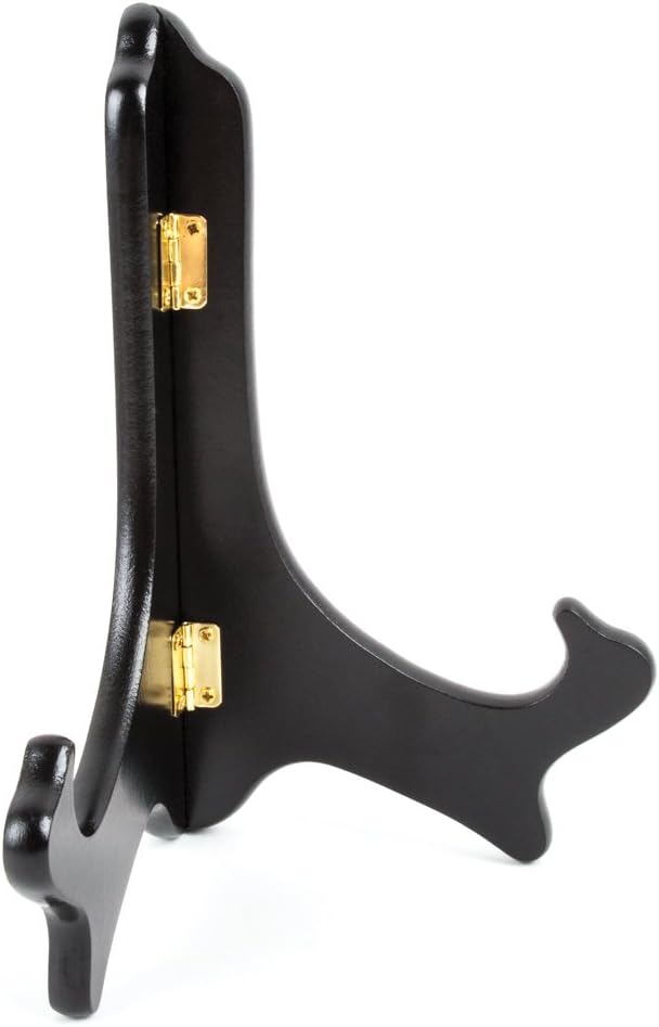 Fox Run 8" Black Plate Stand, Wood