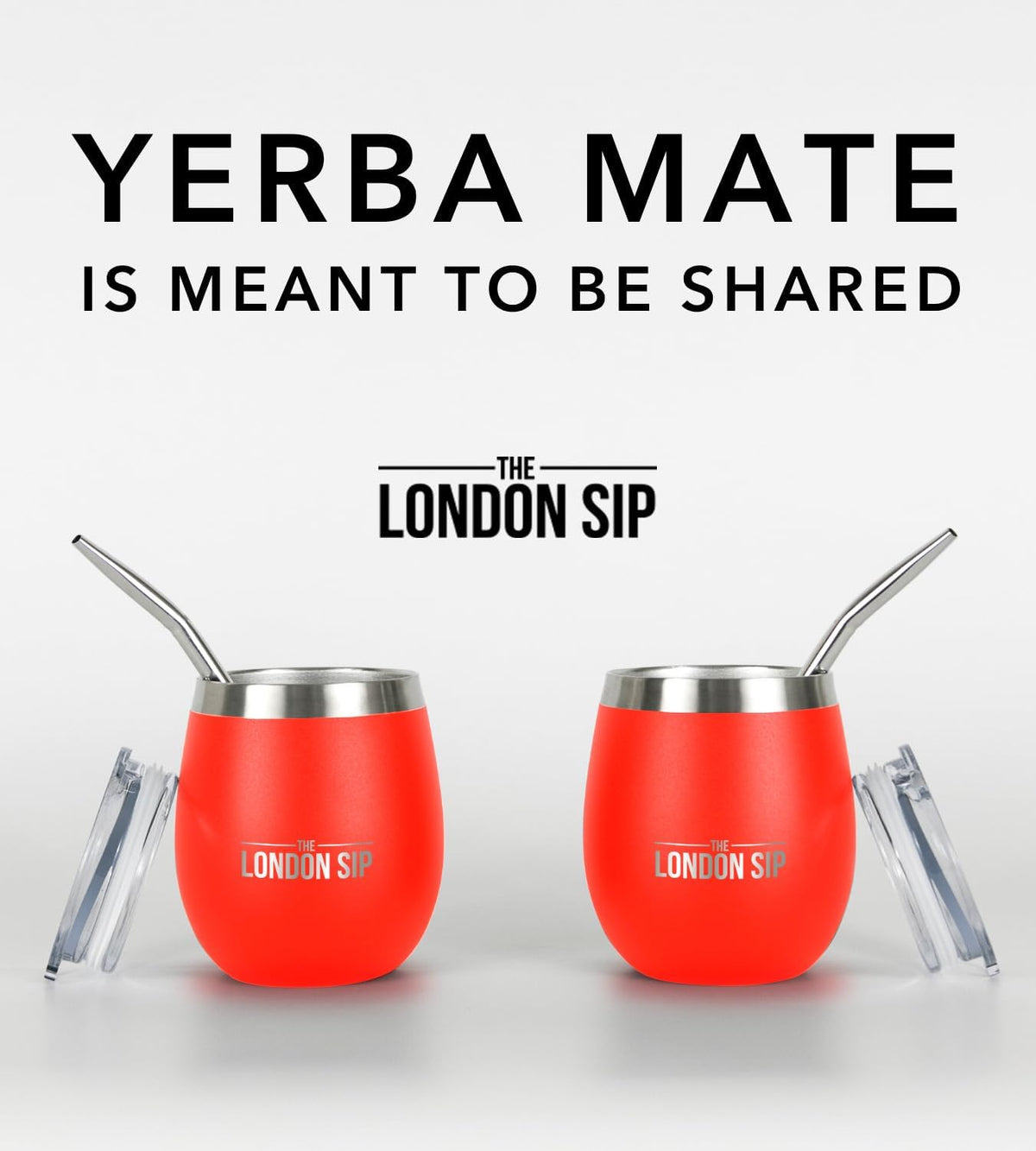 London Sip Yerba Mate Cup 2-Pack Set – Orange – 8 oz