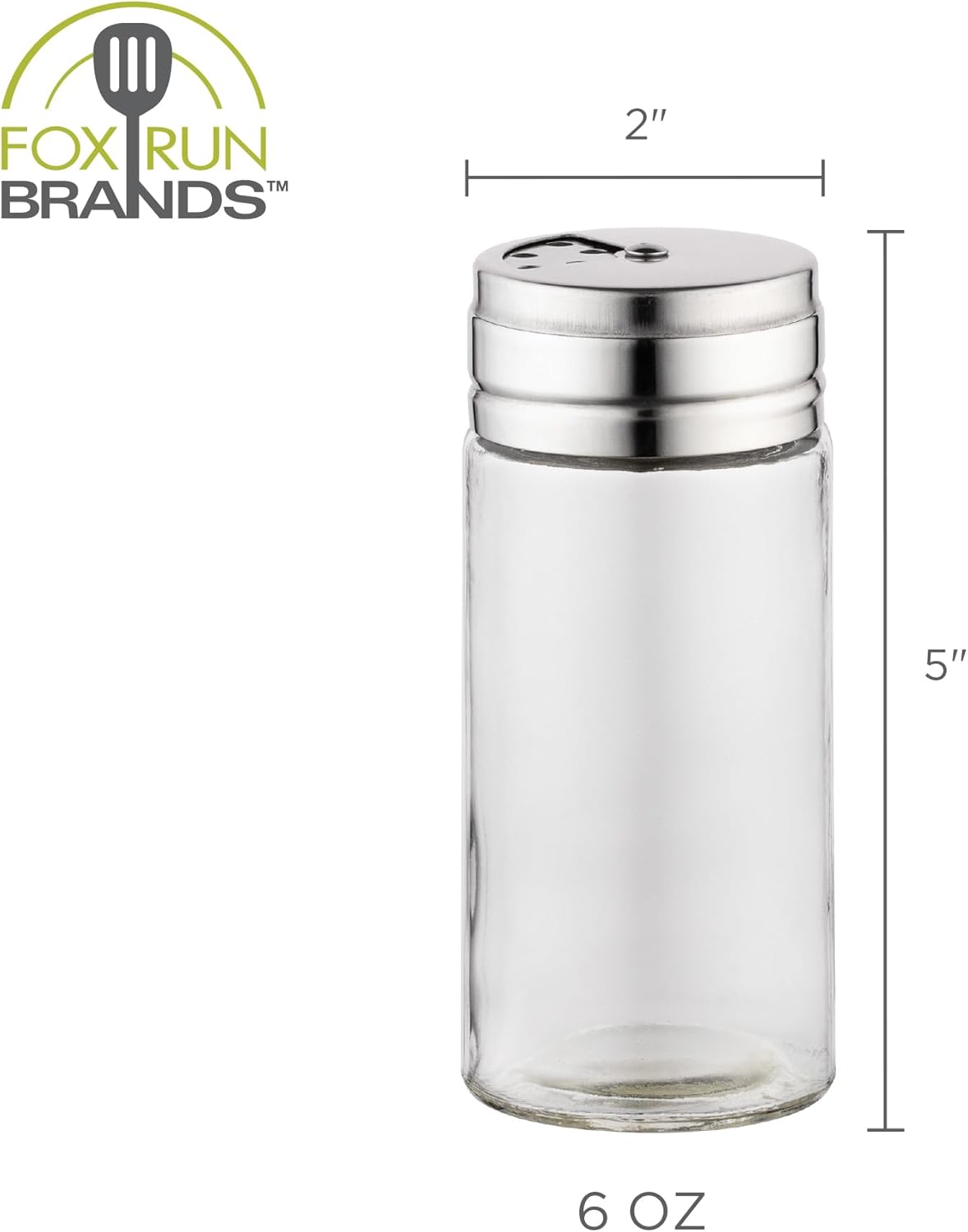 Fox Run Glass Spice Jar With Stainless Steel Lid