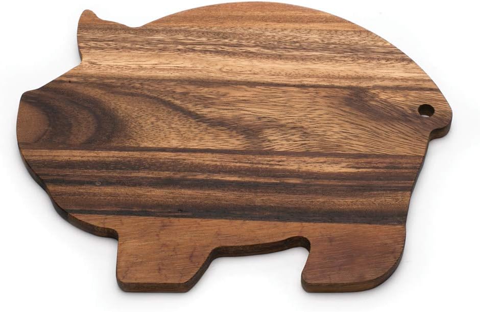 Ironwood Pig-Shaped Wood Cutting and Serving Board