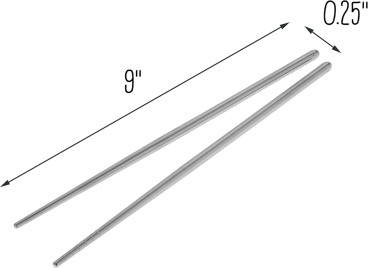 Joyce Chen Reusable Stainless Steel Metal Chopsticks Set – 5 Pair