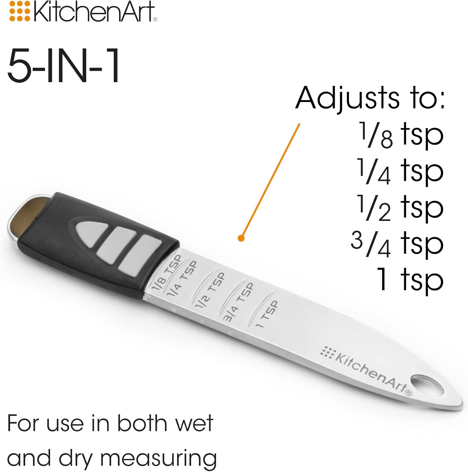 KitchenArt Pro Adjust-A-Teaspoon Measuring Spoon Silver