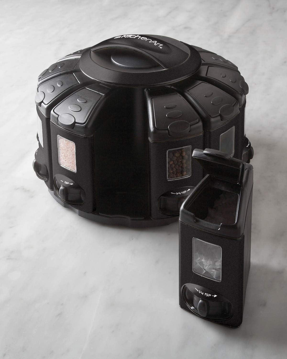 KitchenArt Select-A-Spice Auto-Measure Spice Carousel with Lever