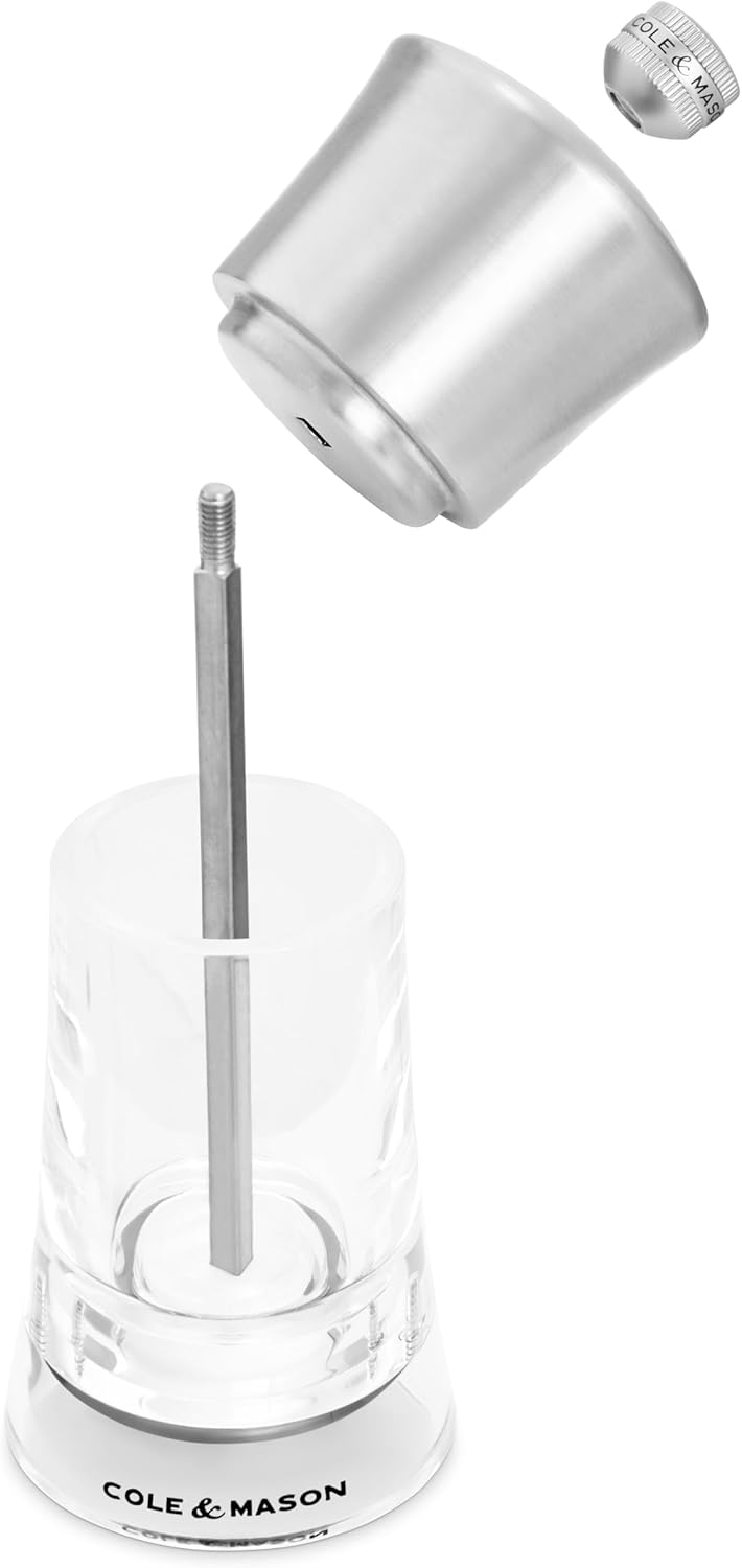 Cole & Mason Bromley Salt Mill – Acrylic & Stainless Steel – 6" / 15 cm