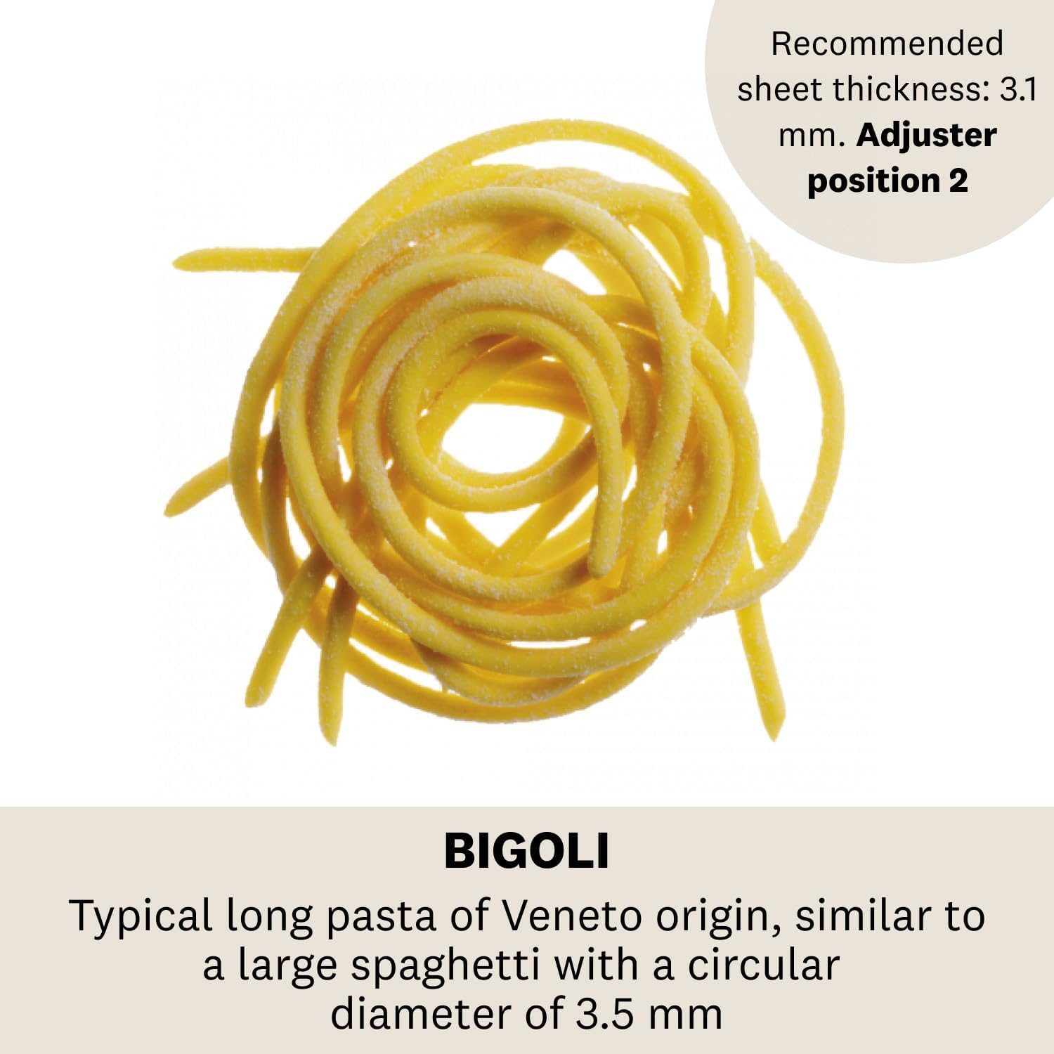 Marcato Atlas 150 Premium Pasta Attachment - Bigoli