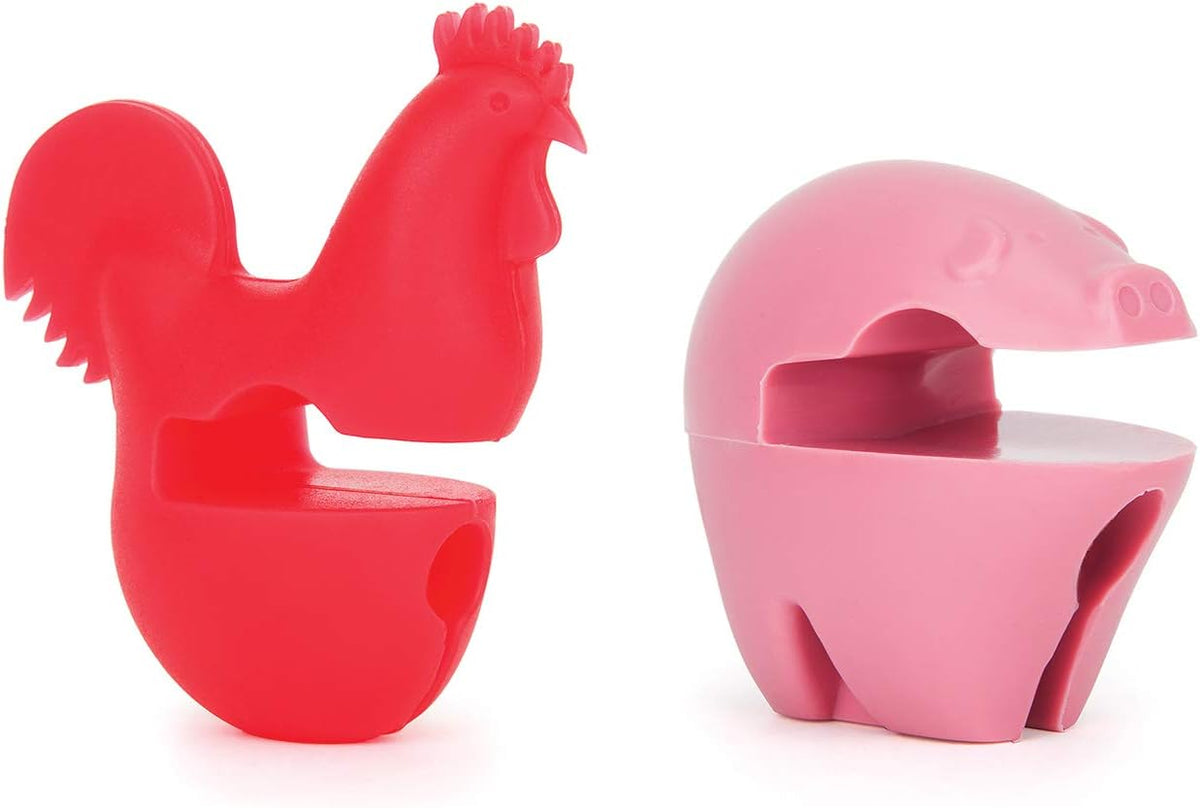 Fox Run Pig & Rooster Pot Clip Set of 2