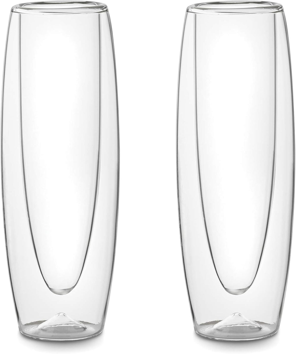 Outset Double Wall Stemless Champagne Flutes Set of 2 – Borosilicate
