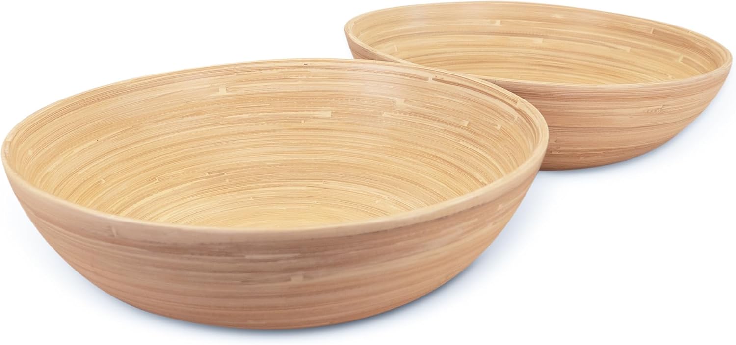 Joyce Chen Lexa Bamboo Salad Bowl – Natural – 12 Inch – Set of 2