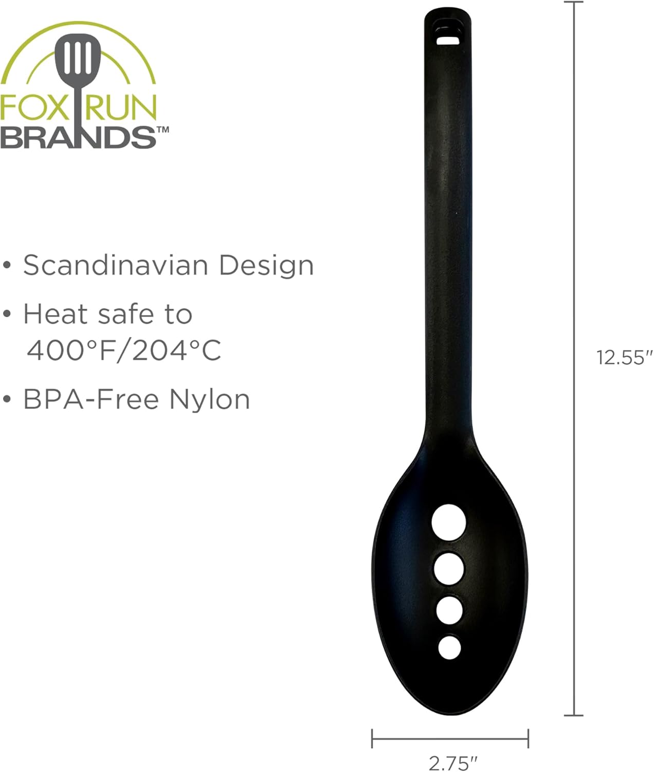 Fox Run Black Nylon Slotted Spoon