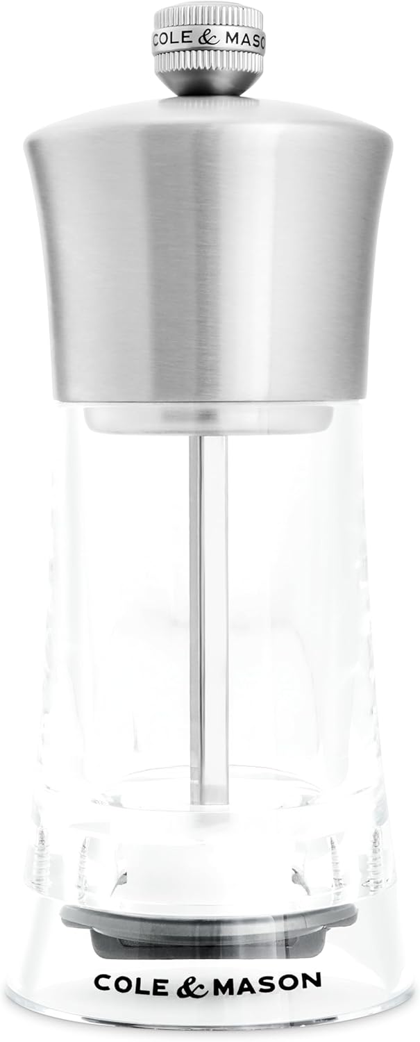 Cole & Mason Bromley Salt Mill – Acrylic & Stainless Steel – 6" / 15 cm