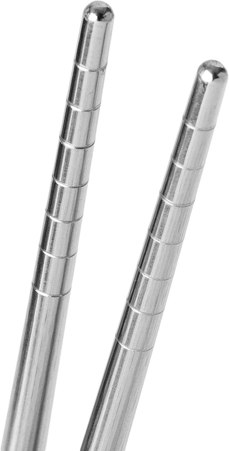Joyce Chen Reusable Stainless Steel Metal Chopsticks Set – 5 Pair