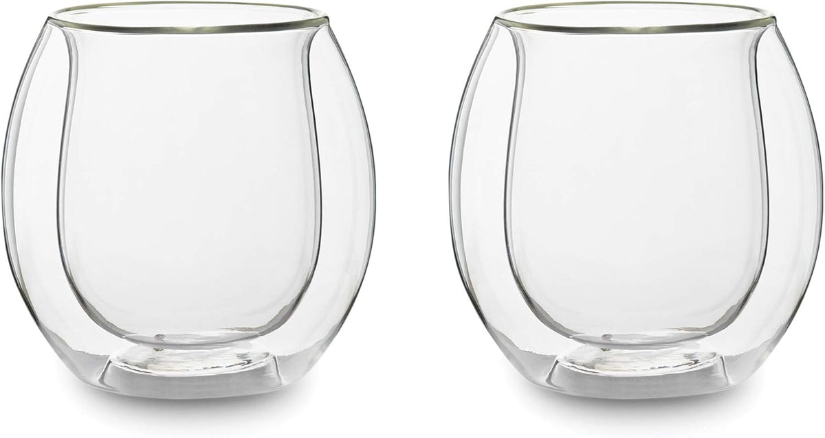 Outset Double Wall Whiskey Glasses Set of 2 – Borosilicate Glass