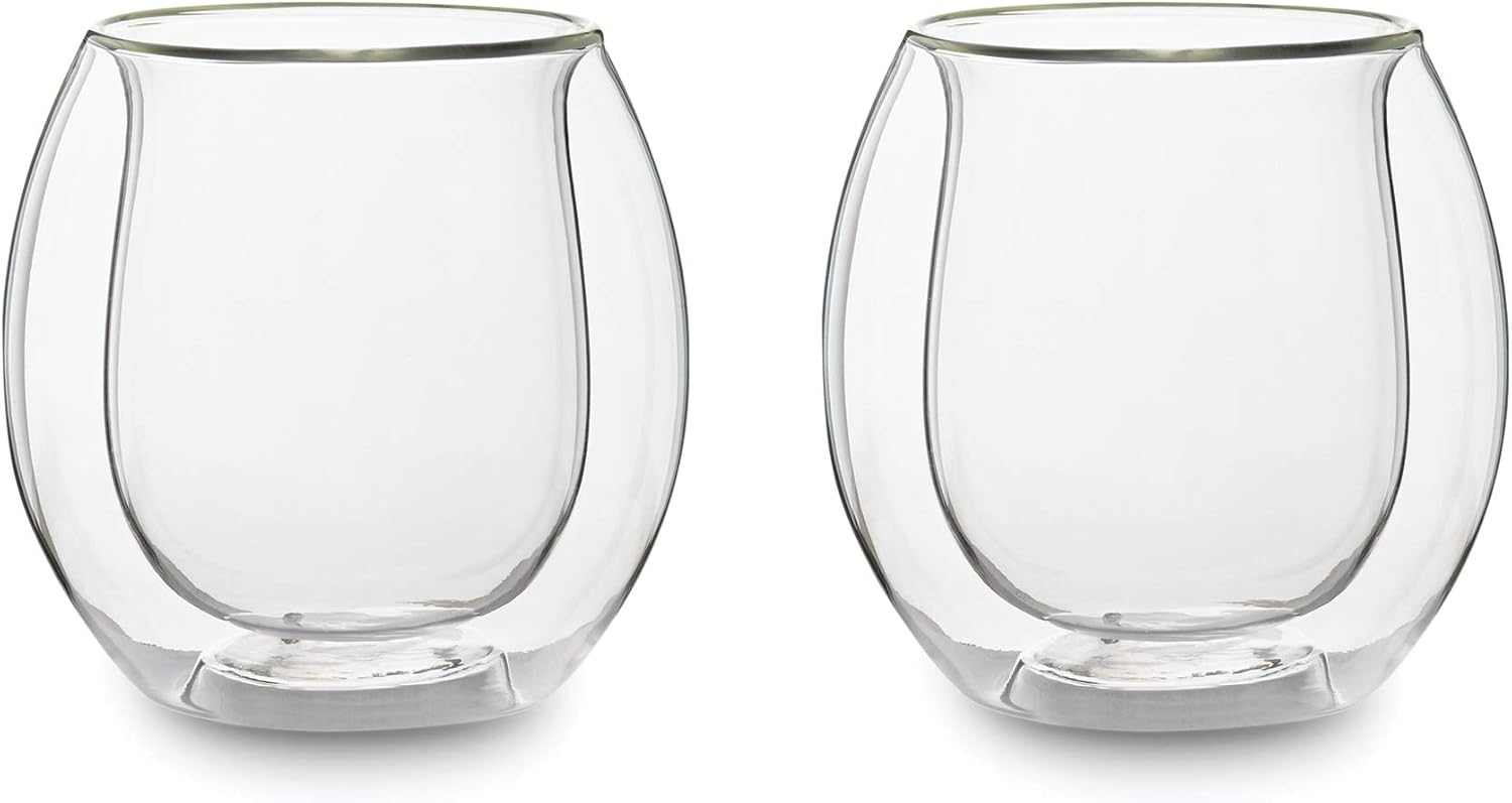 Outset Double Wall Whiskey Glasses Set of 2 – Borosilicate Glass
