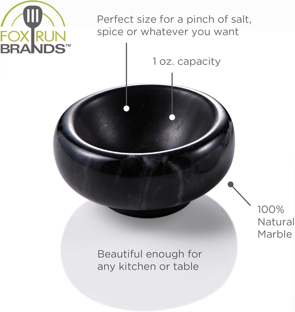 Fox Run Natural Black Marble Pinch Bowl, 1 oz