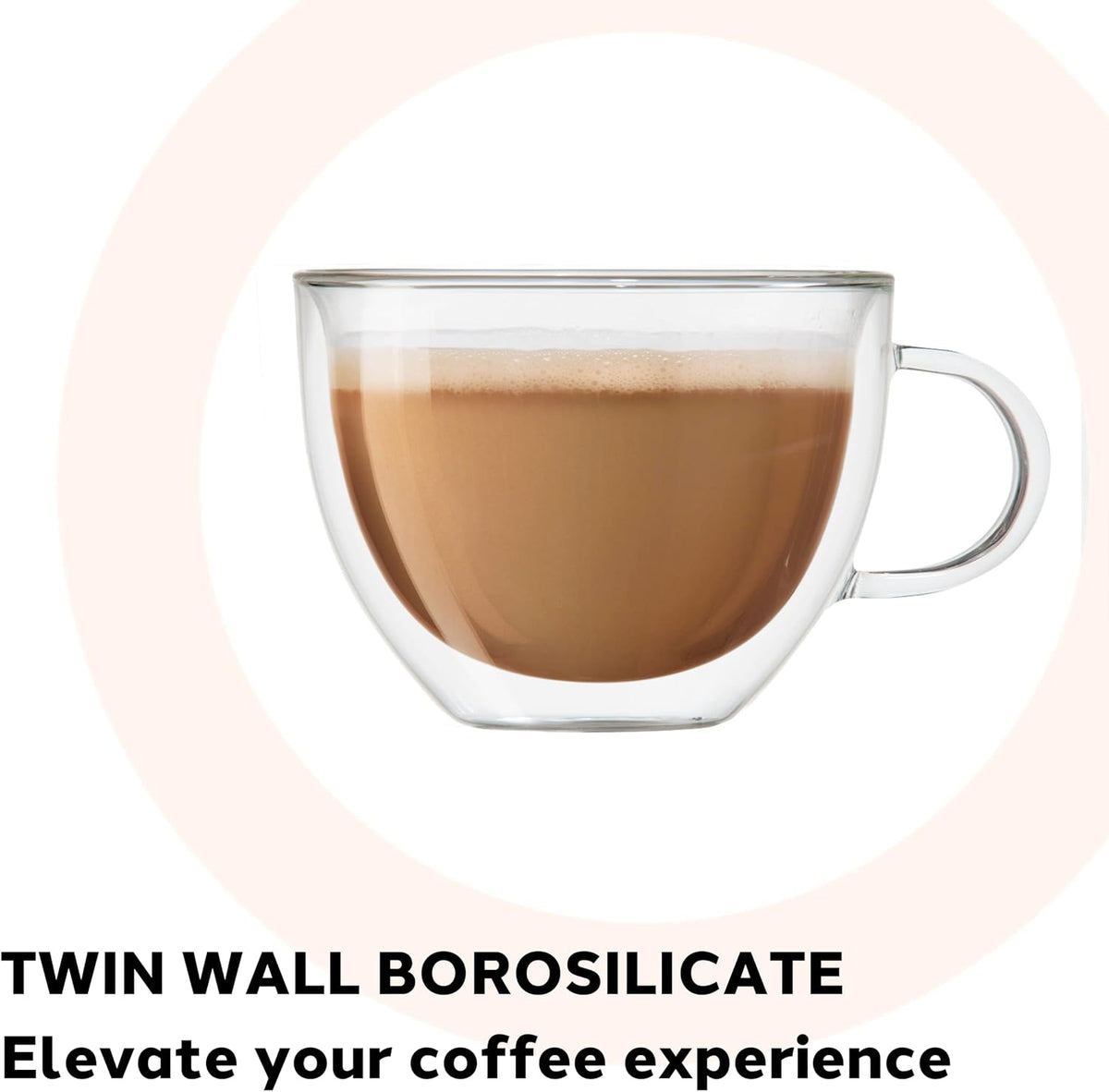 Oggi Set of 2 Double-Wall Latte Cups – 475 ml