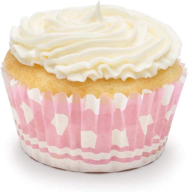Fox Run Pink Gingham Bunny Baking Cup Set of 50