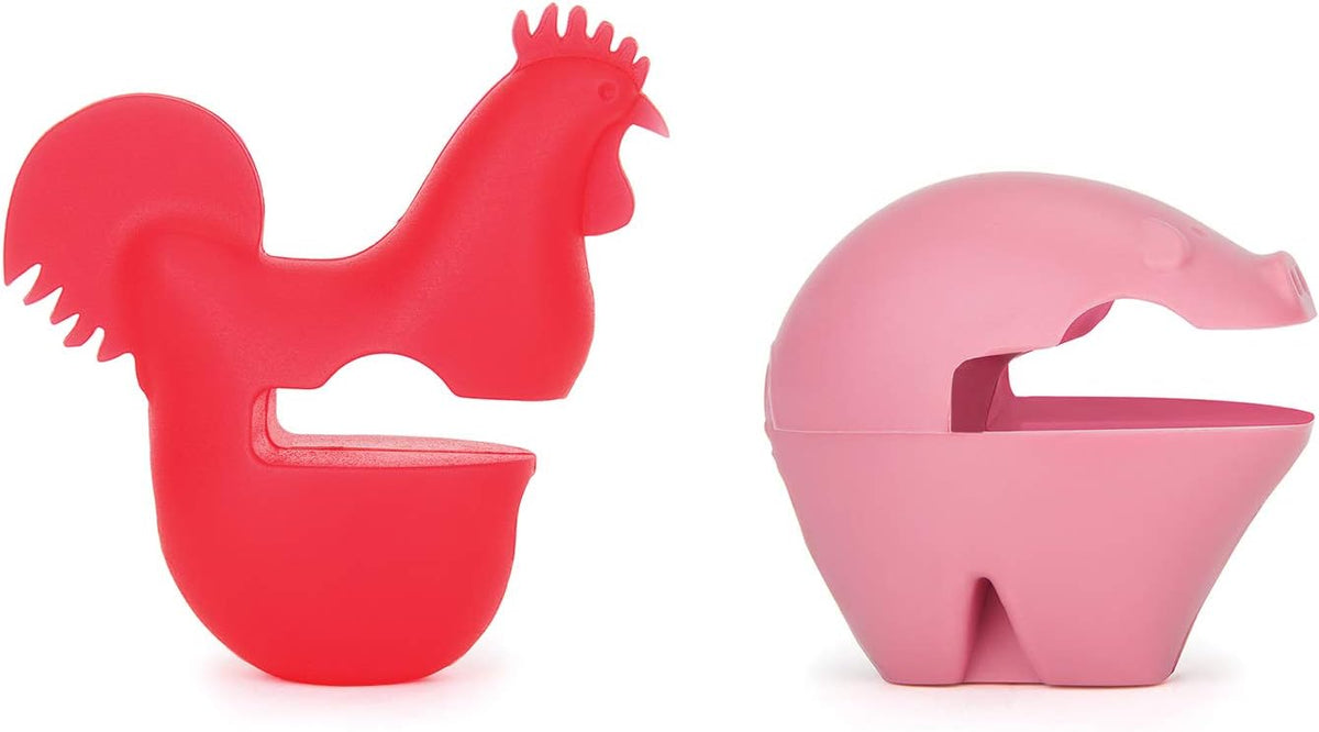 Fox Run Pig &amp; Rooster Pot Clip Set of 2
