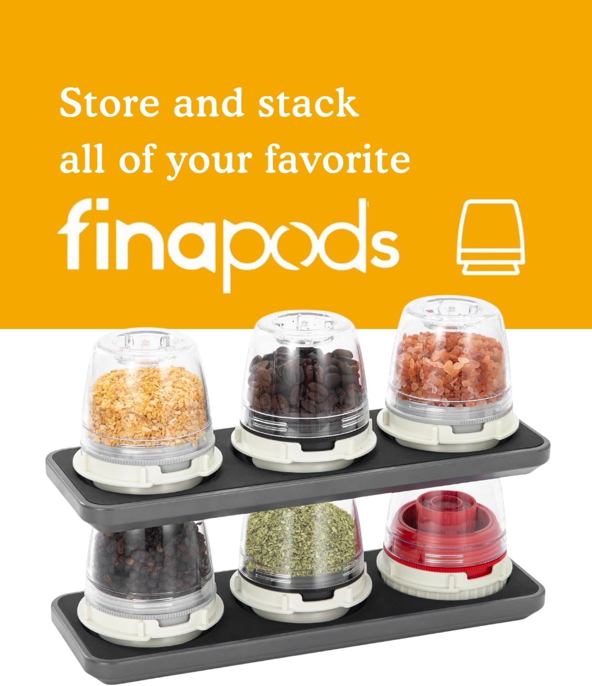 FinaMill FinaTray Trio Slate – Stackable Tray for FinaPods and FinaMill Grinder