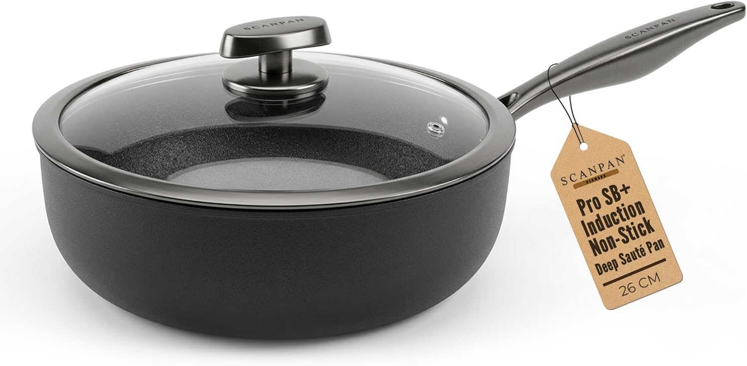 Scanpan Pro SB+ Induction Deep Sauté Pan with Lid – 26 cm / 3.7 L