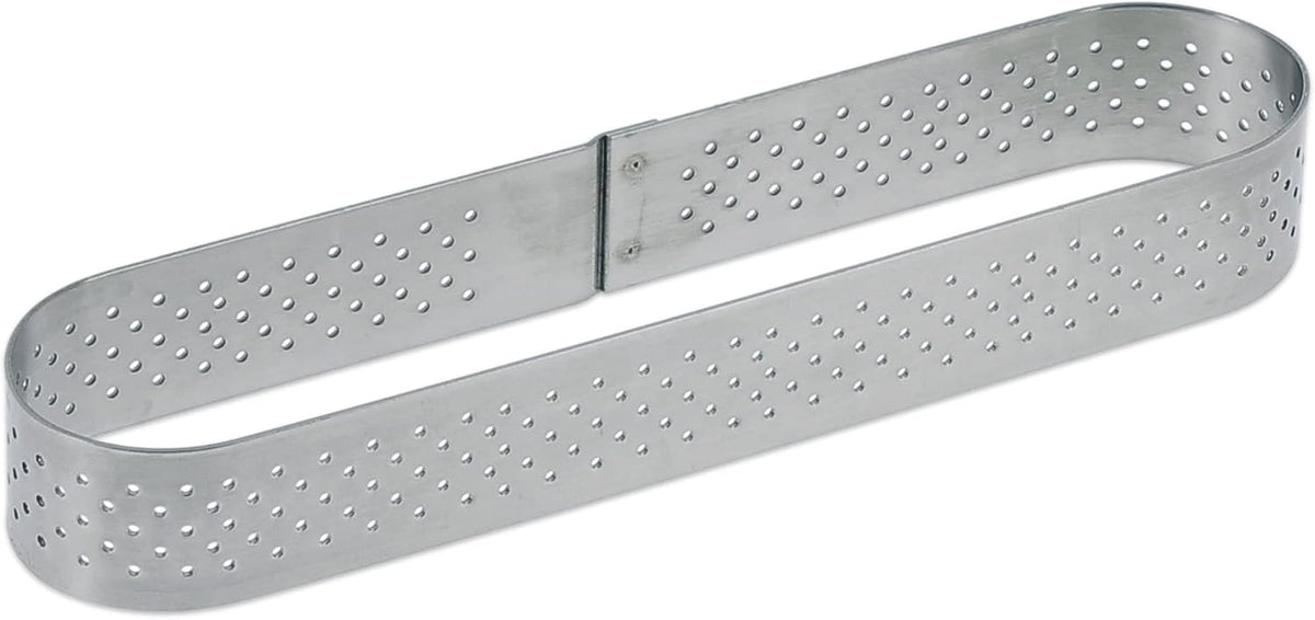 De Buyer Oblong Perforated Tart Ring – 14 x 3.5 cm – 2 cm High