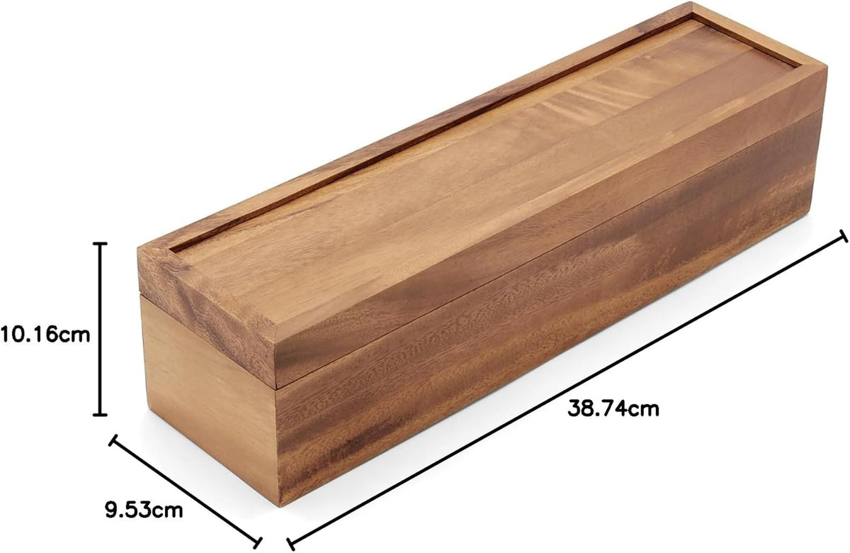 Ironwood Acacia Wood Townhouse Tea Storage Box