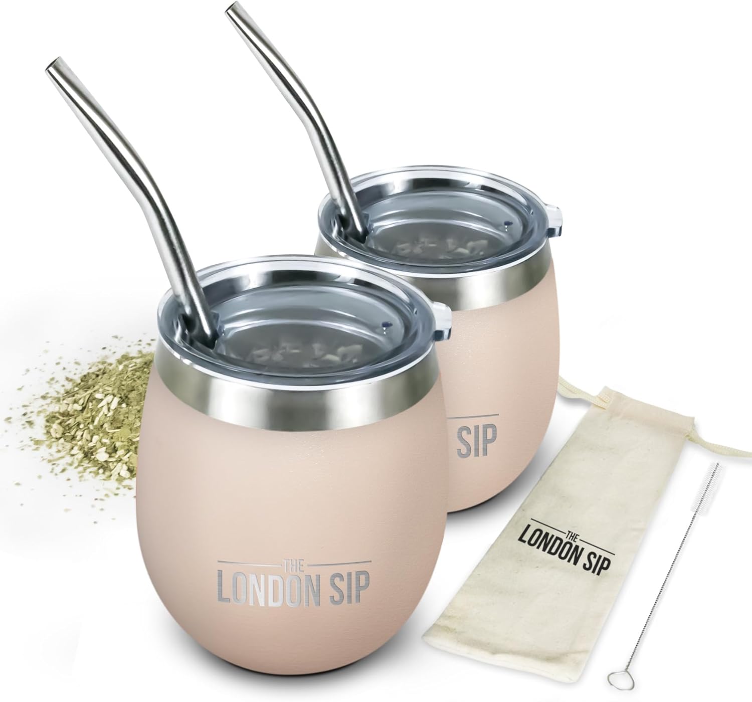 London Sip Yerba Mate Cup 2-Pack Set – Safari Beige – 8 oz