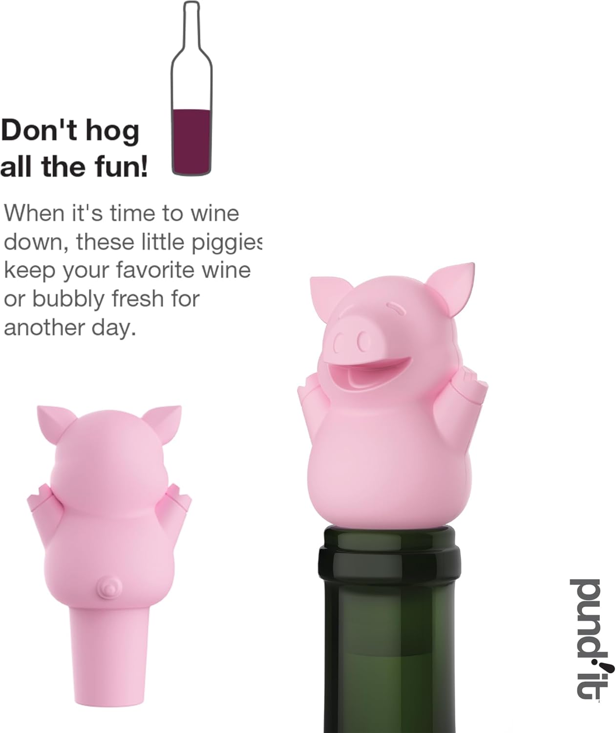 Pundit Three Little Swigs Bottle Stoppers, Set of 3