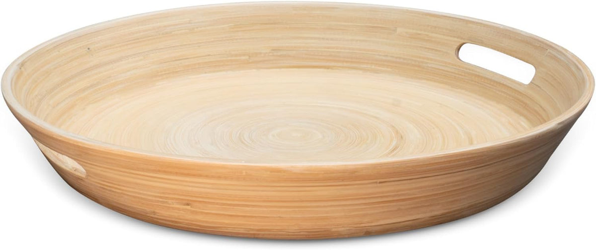 Joyce Chen Lexa Bamboo Serving Tray with Handles – Natural – 16 Inch