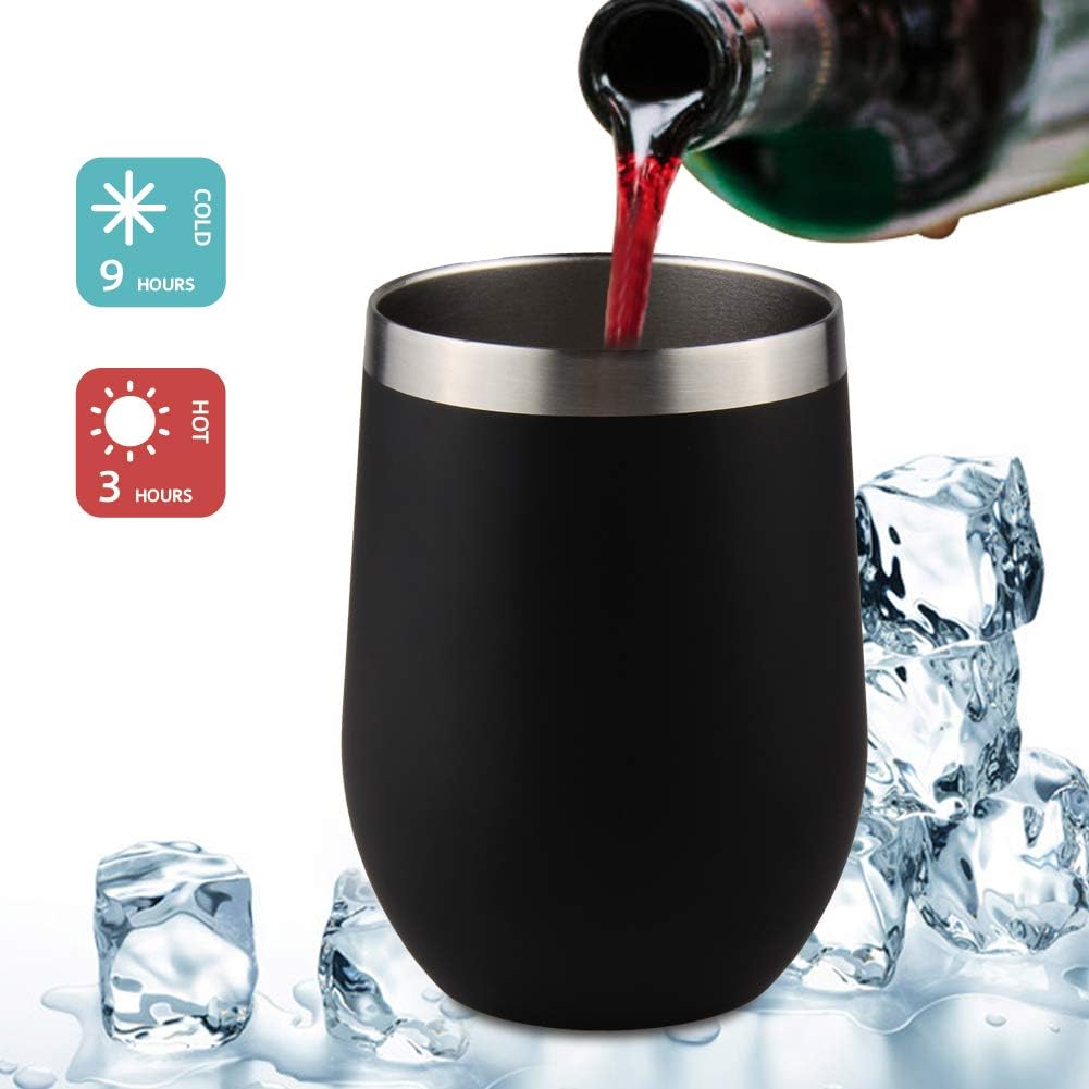 Oggi Double-Wall Wine Tumbler – 350 ml – Black