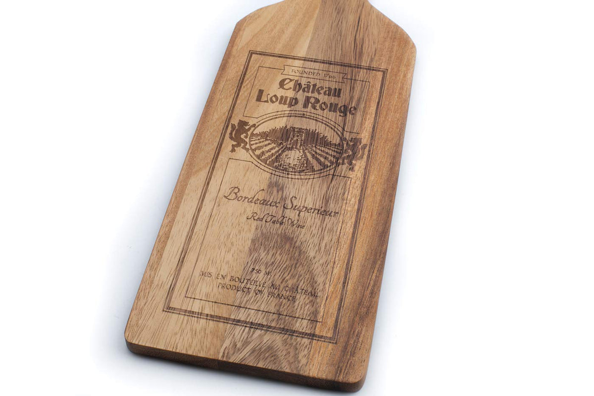 Bordeaux Wine Bottle Cutting Board – Engraved