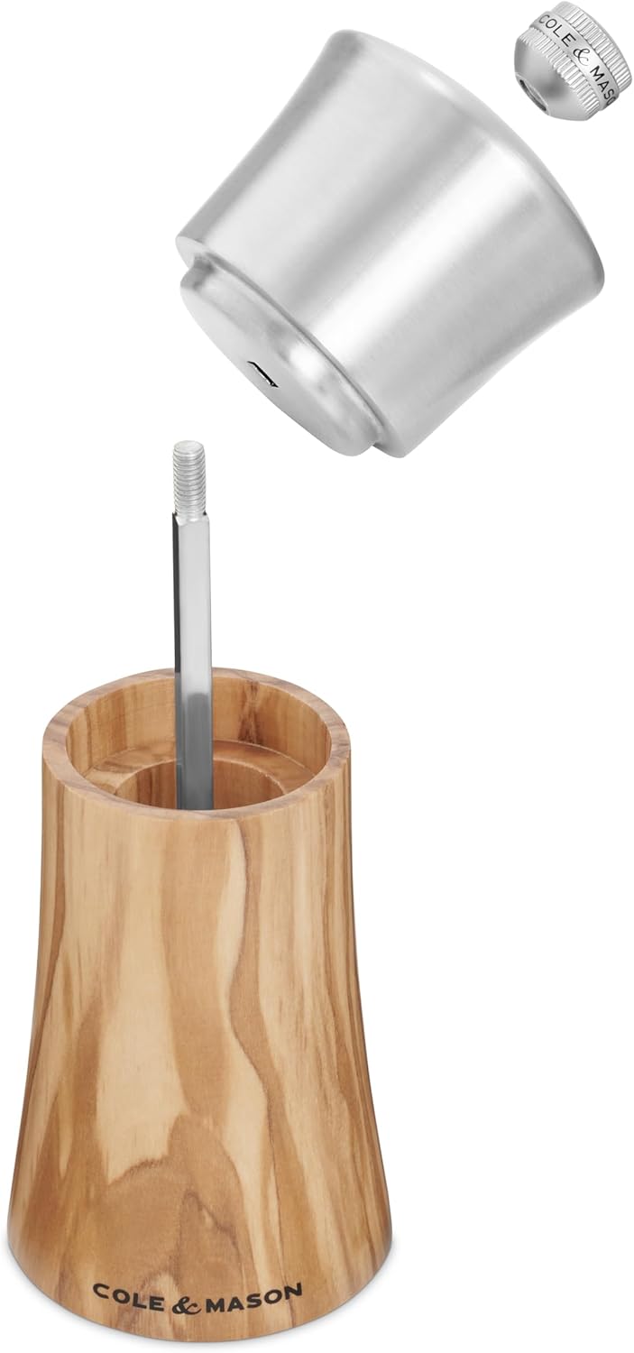 Cole & Mason Bromley Pepper Mill – Olive Wood & Stainless Steel – 6" / 15 cm