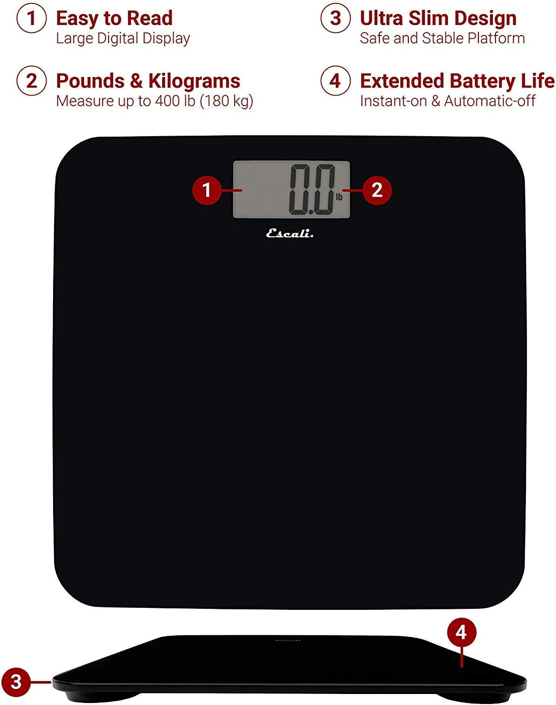 Escali Slim Glass Bathroom Scale