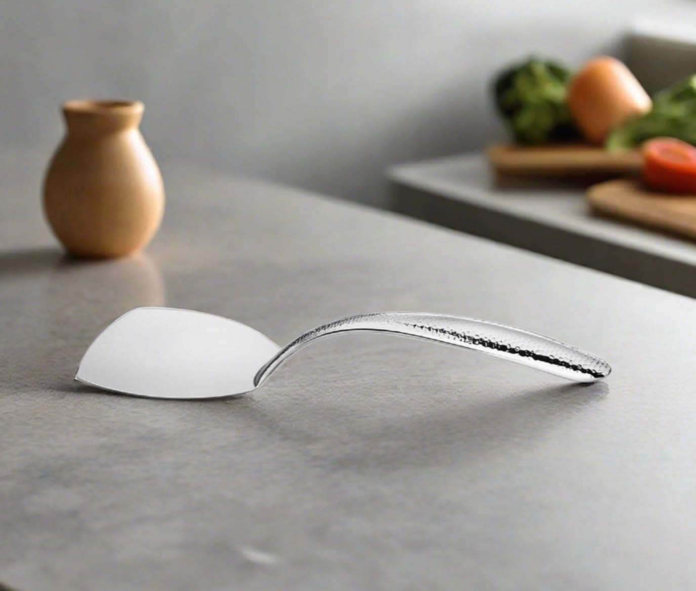 Cuisinox Stainless Steel Spatula with Hand Hammered Handle – 36cm by Kitchen Niche