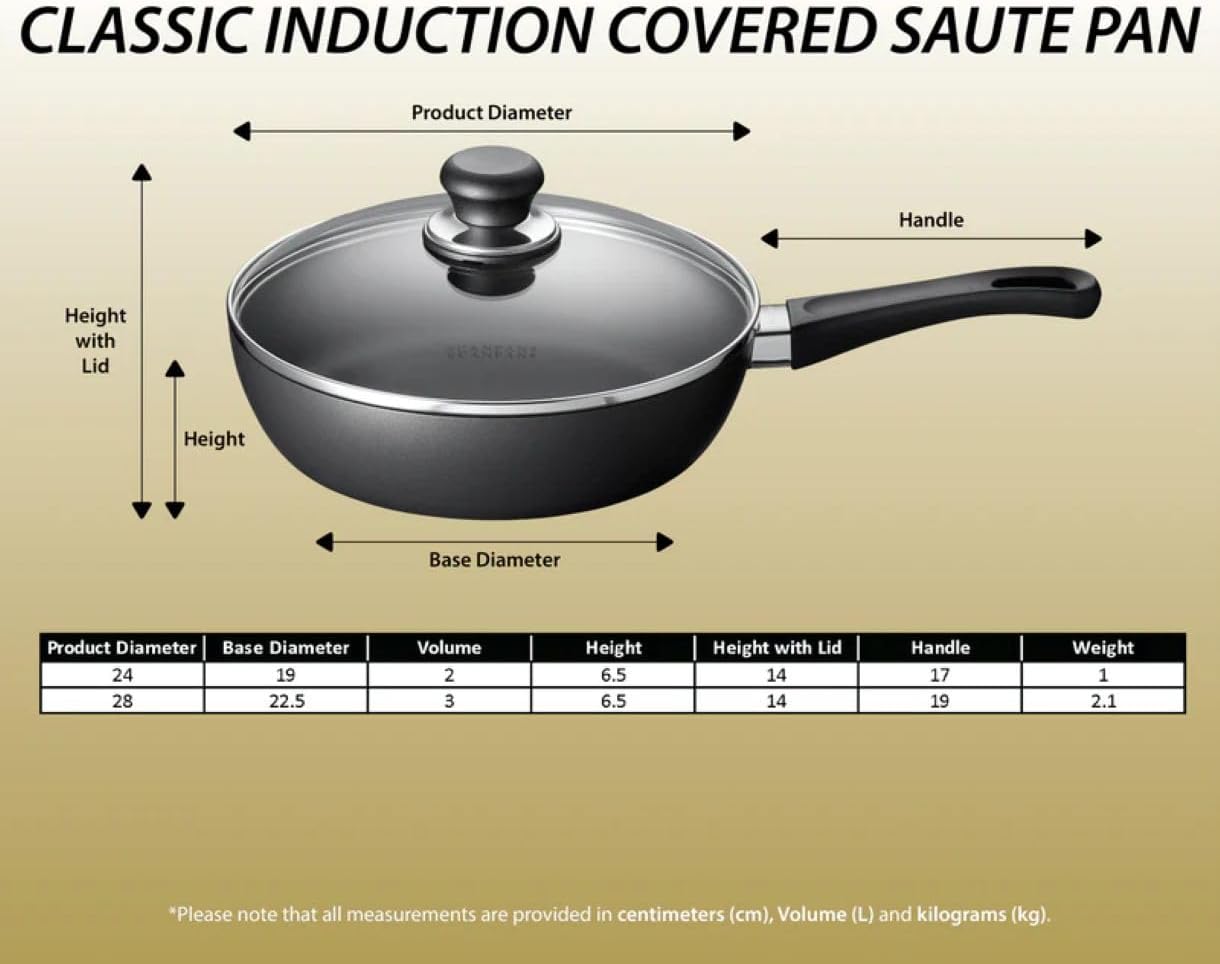 Scanpan Classic Induction Sauté Pan with Lid – 28 cm, 3 L
