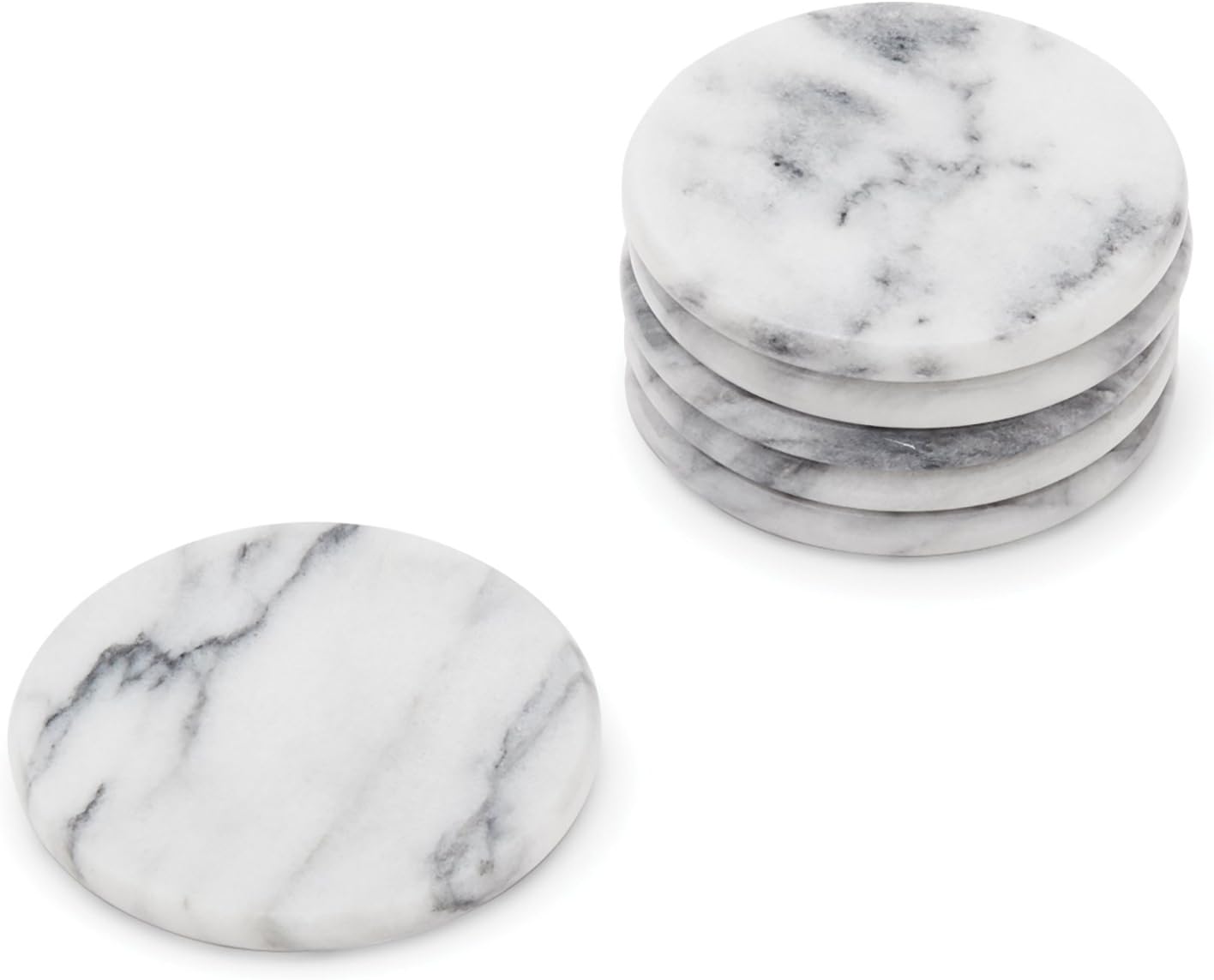 Fox Run White Marble Coaster Set of 6