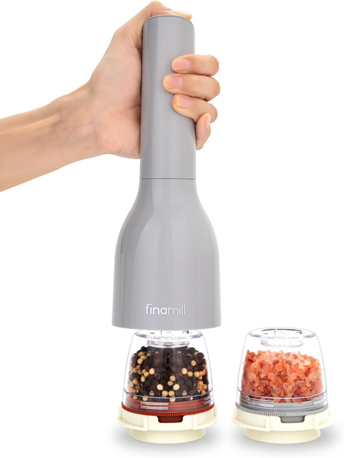 FinaMill Electric Pepper & Spice Grinder with 2 Pods – Stone