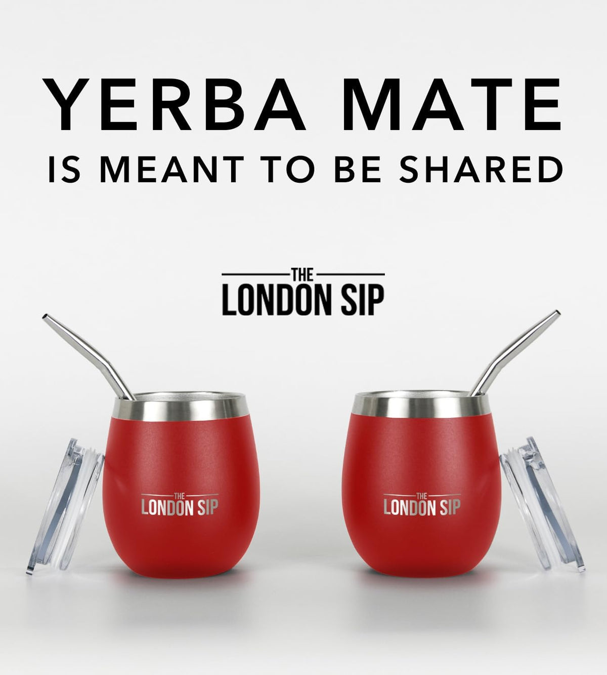 London Sip Yerba Mate Cup 2-Pack Set – Red – 8 oz