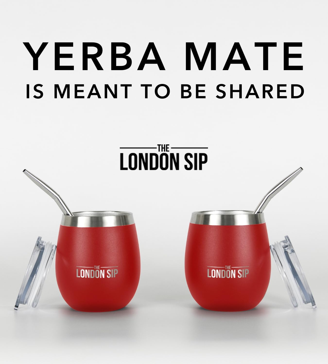 London Sip Yerba Mate Cup 2-Pack Set – Red – 8 oz